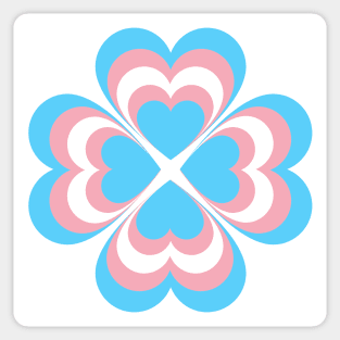 Trans clover hearts Sticker